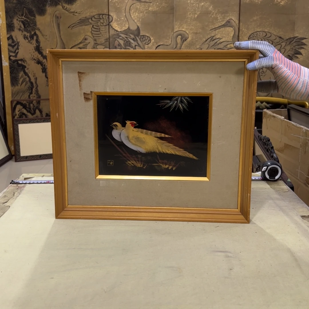 东***逛绘画屏风框画茶空间设计