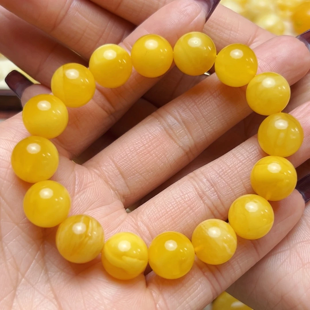 蜜蜡裸石未镶嵌12mm单圈