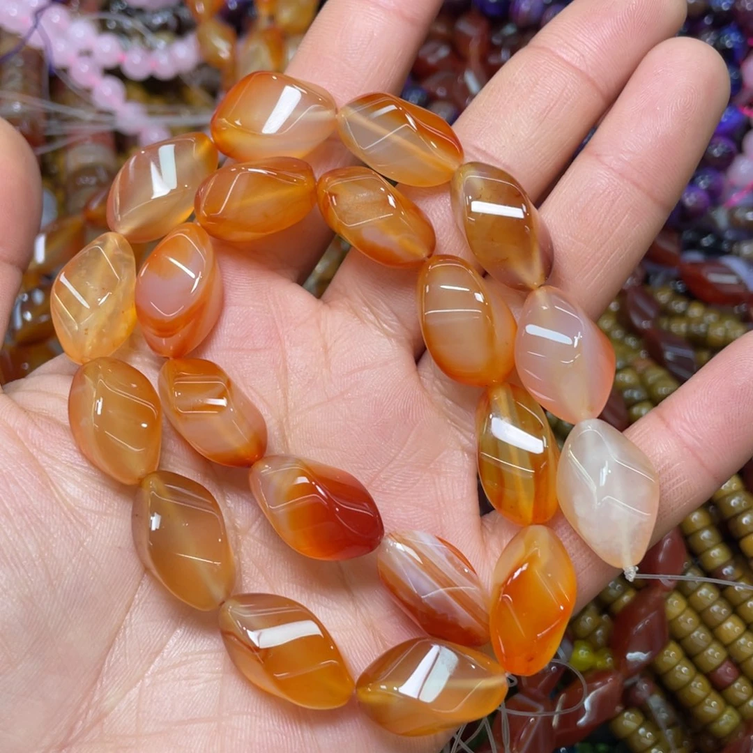 查罗石珠宝半成品合金扭扭浅色玛