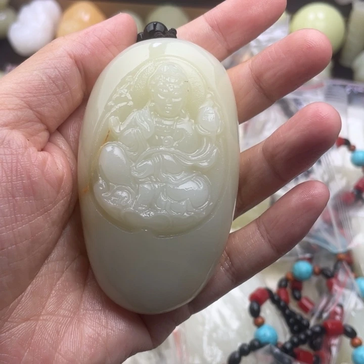程***县石材天然古青石手把件
