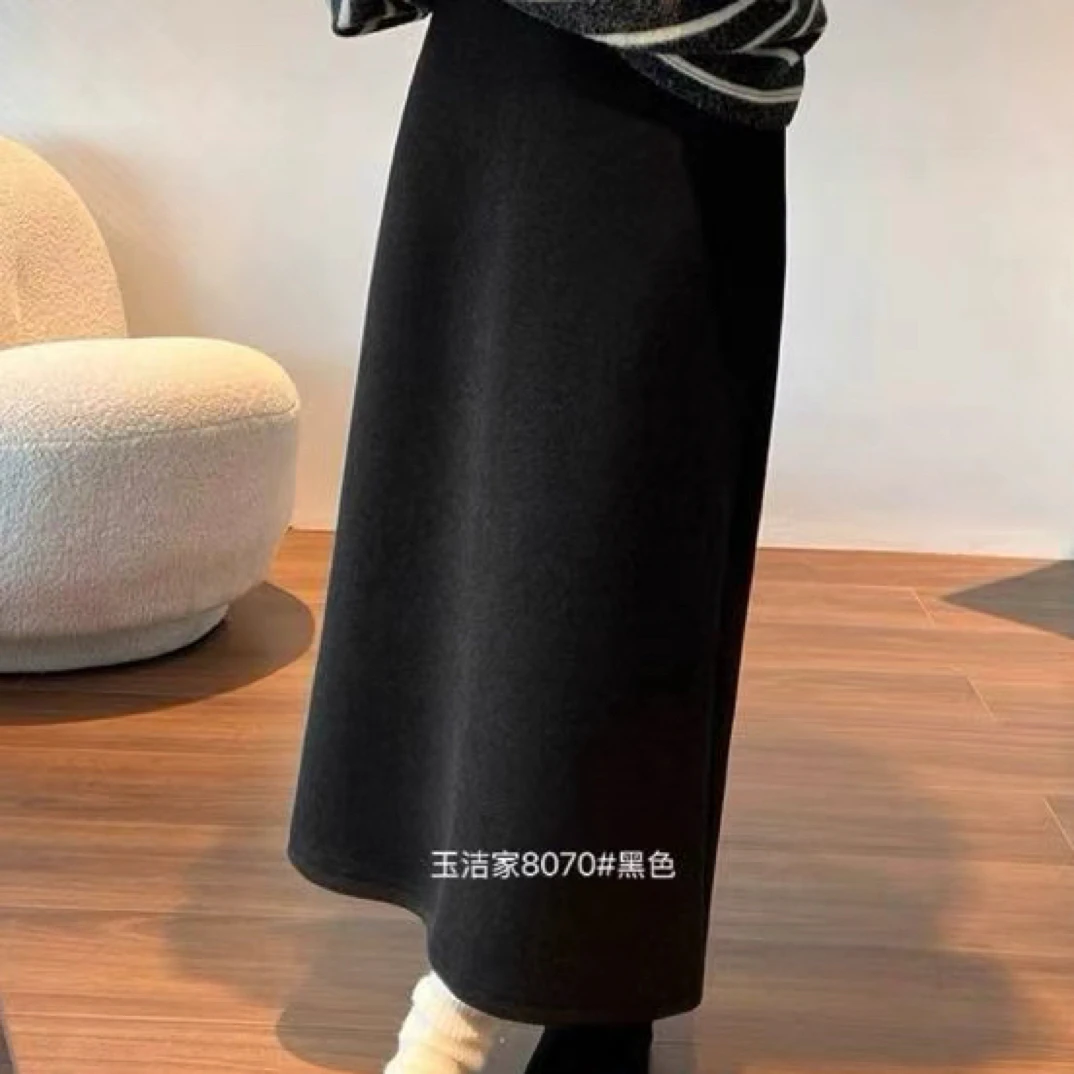8070新款呢子面料半身长裙