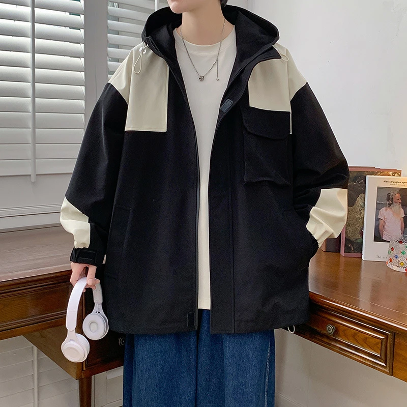 春秋款男一整套外穿外套青少年潮男宽松版潮流港风休闲百搭外套装