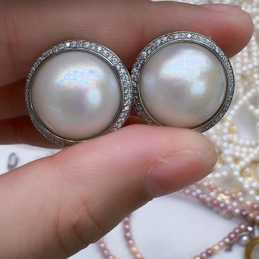 耳饰未镶嵌拼合珍珠（马贝珠）