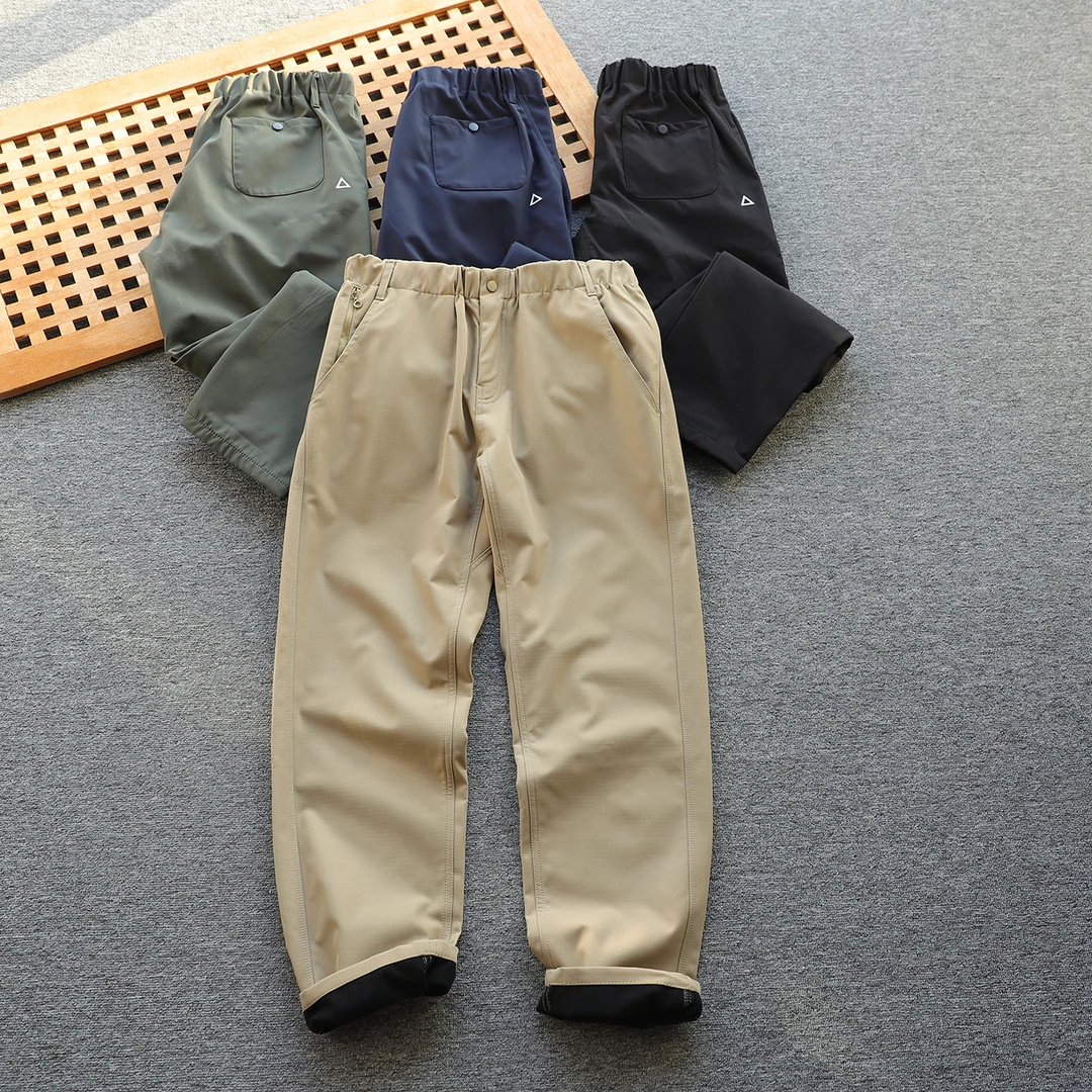 日单 三角标男女加绒加厚户外休闲裤机能裤直筒裤 立体剪裁