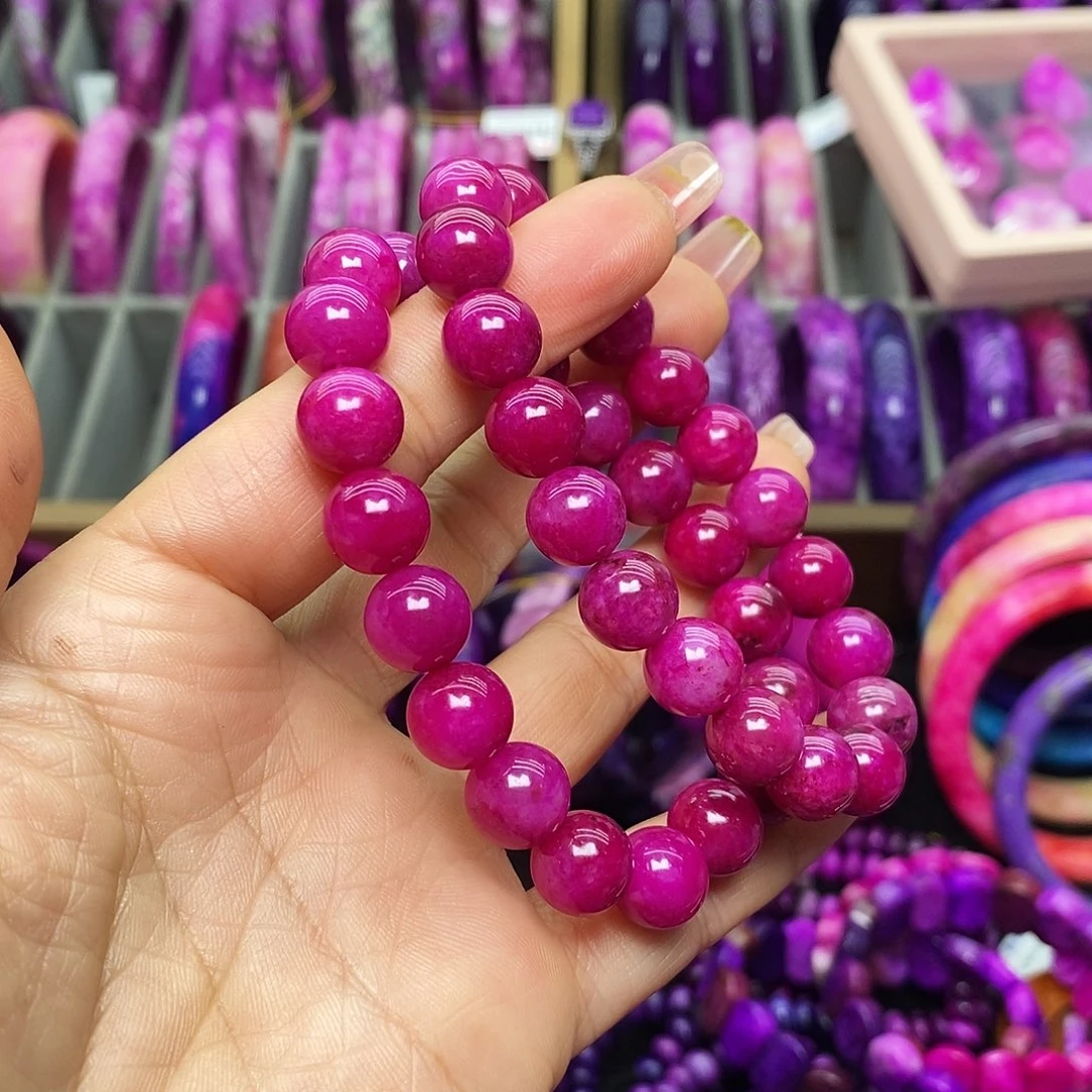 思***坤珐琅非金属西瓜红手串2条