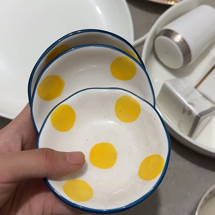 外贸尾单微瑕蘸料碟三个