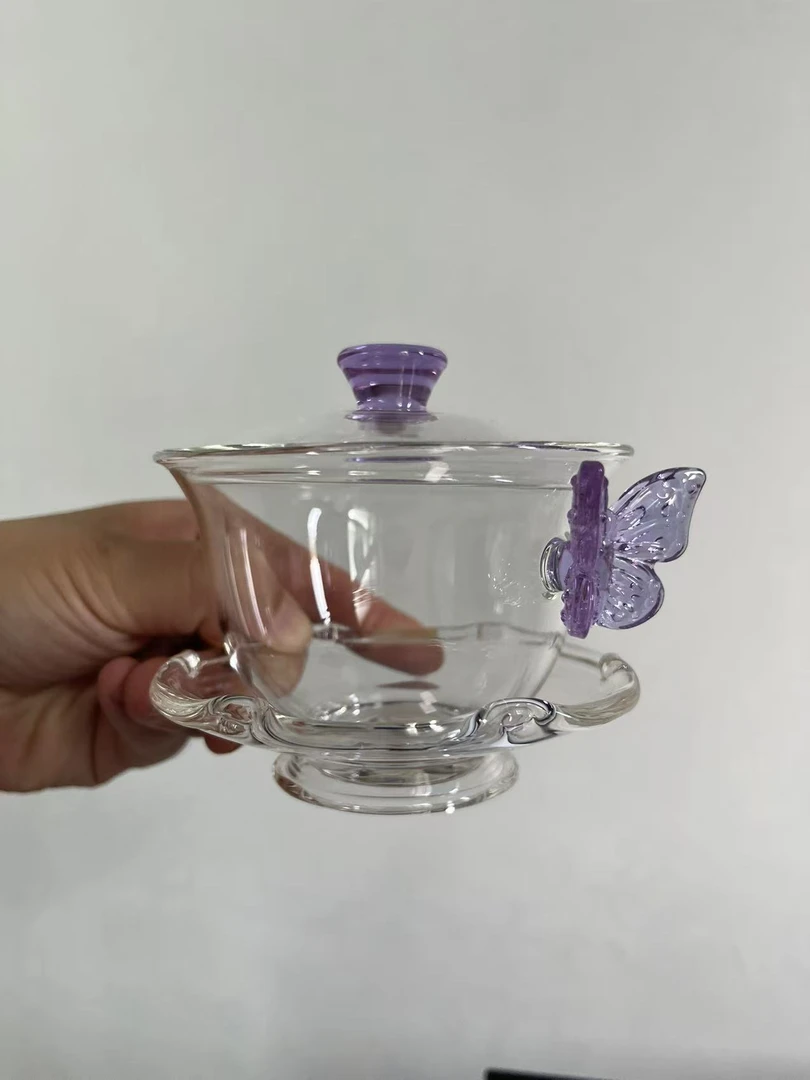 高硼硅盖碗家用三才泡茶碗耐热功夫茶具泡茶杯盖碗