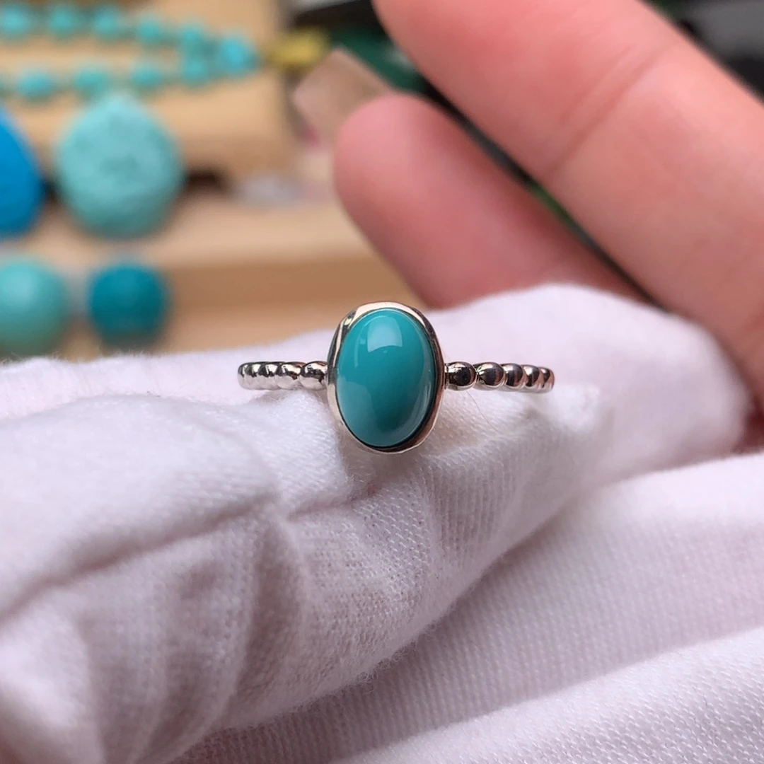 绿松石珠宝奇石银S925镀金镶嵌