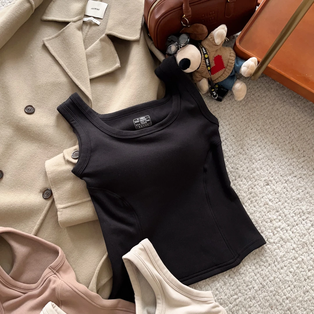 【2件装】保暖加绒舒适新款圆领打底衫女士保暖吊带背心