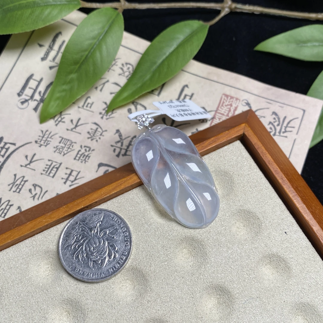 思懿手镯之家-18k翡翠叶子-约41*23*4mm-15405-TY-多样性发一