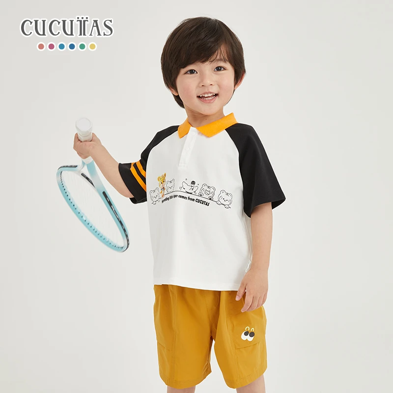 25年新款cucutas夏季简约男童翻领短袖T恤棉儿童POLO衫CY25SUW502