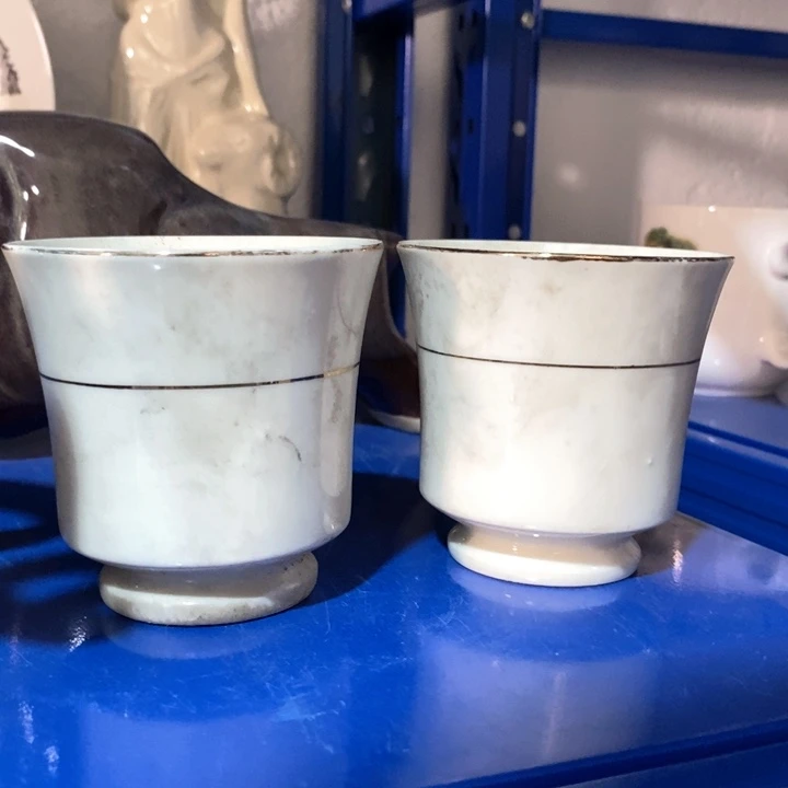 瓷片春蕾象牙瓷茶杯一对微瑕疵