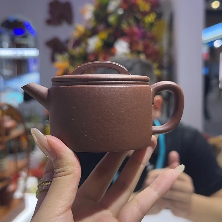 紫砂茶杯紫泥  文人汉瓦