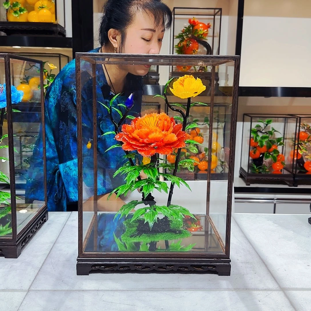 琉璃手工艺品牡丹