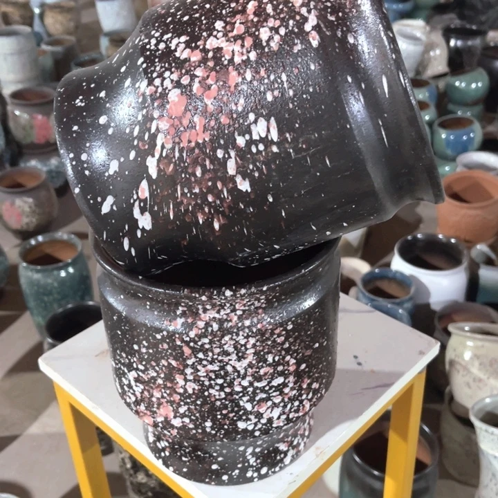 紫砂花盆口径20高度22两只正品