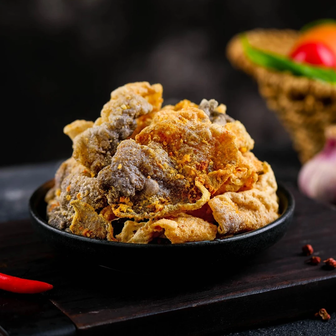 蛋黄鱼皮袋装80g网红酥脆油炸解馋海味鳕鱼皮解馋香酥小吃海鲜