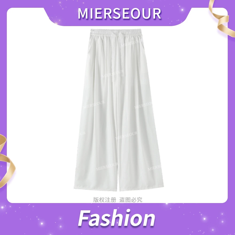 2025云柔裤夏季阔腿裤薄款高腰垂感休闲显腿长外穿冰丝长裤