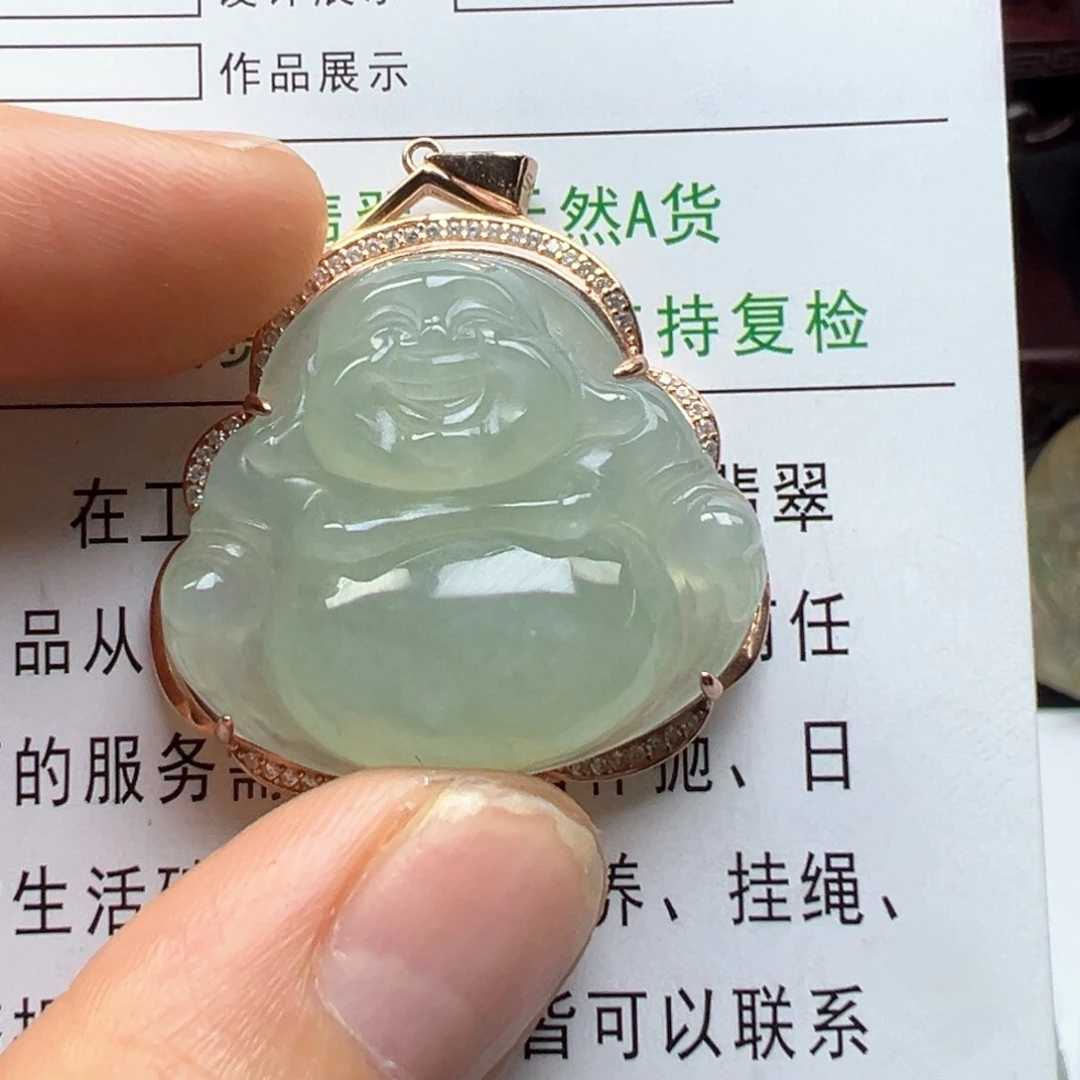 颈饰银S925镀金镶嵌翡翠