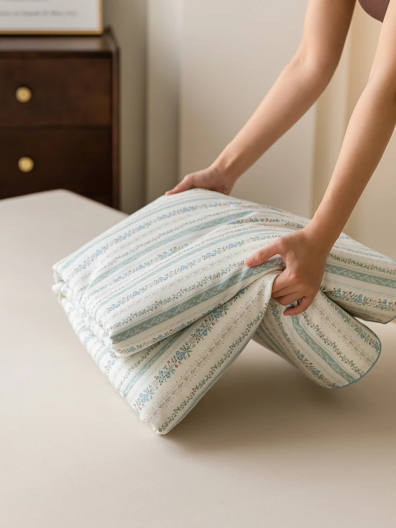 全棉大豆夏被1.5米宽清新花卉100%棉