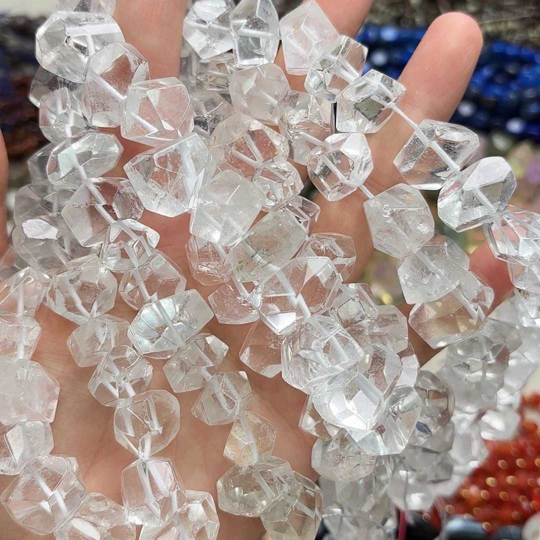 未镶嵌玛瑙/玉髓珠宝半成品13×18白水晶原切一条