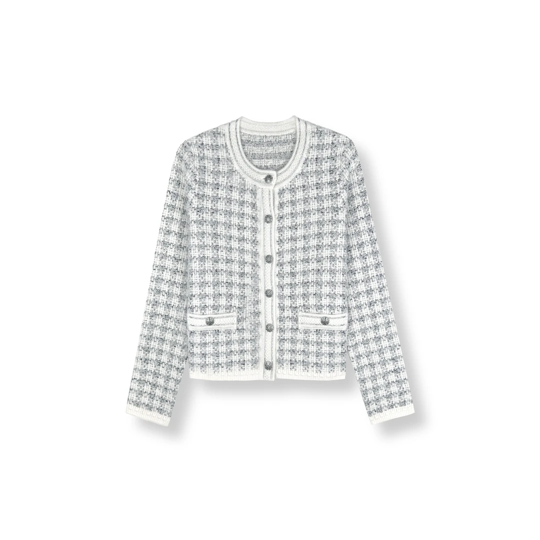 25ss时尚气质小香风针织衫开衫（ZW607117-828）