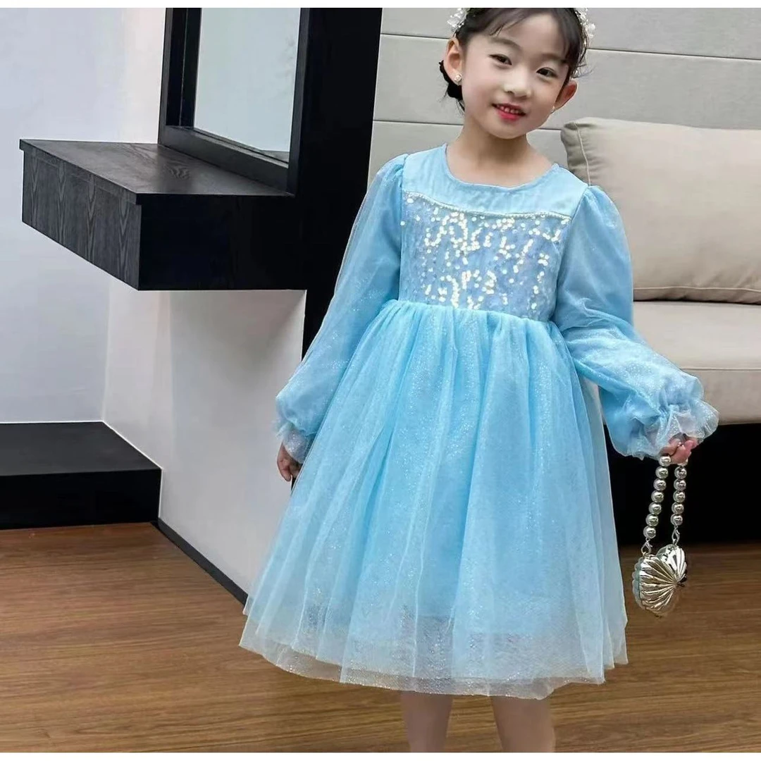 【米果妈】女童2025秋季新款公主闪闪连衣裙B4035