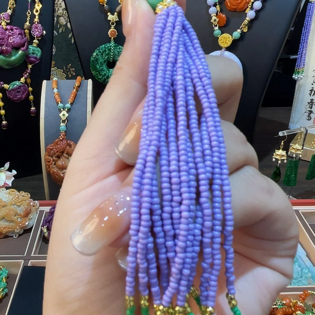 吉***意玛瑙/玉髓未镶嵌颈饰斜挎流苏