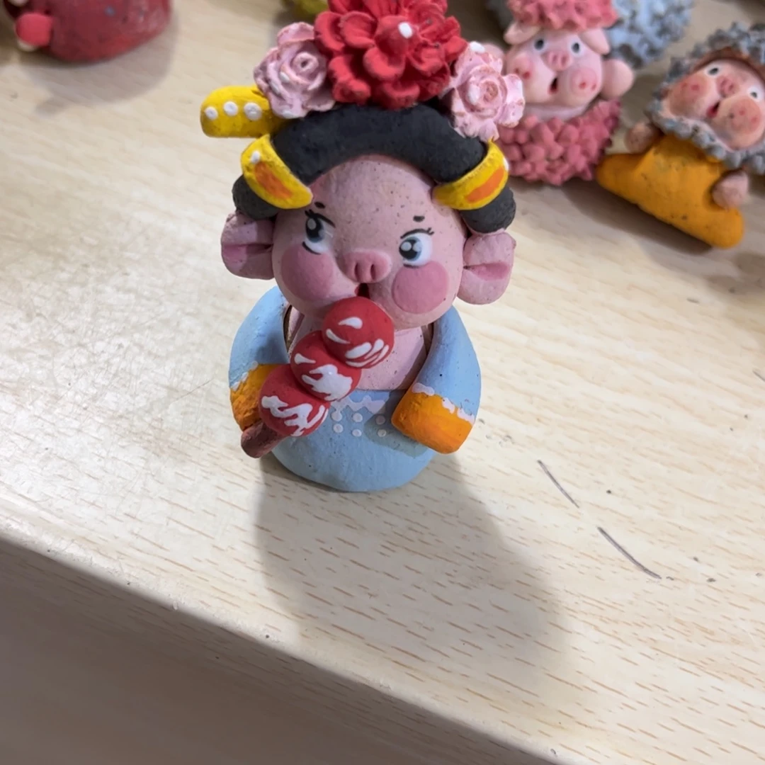 泥塑古镇炻陶花盆