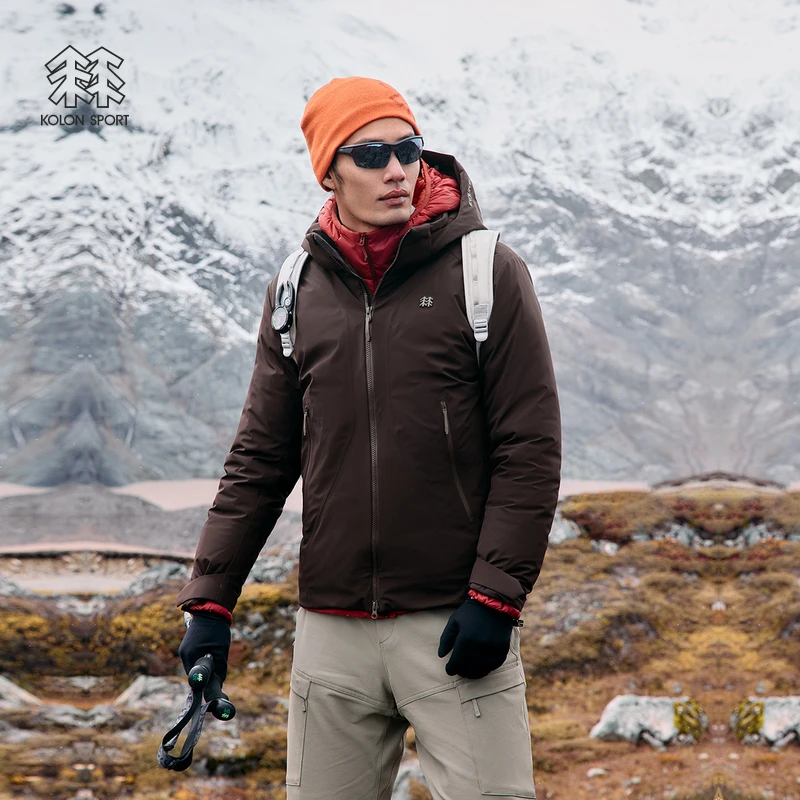 KOLON SPORT可隆羽绒服3L防水透湿防静电男士轻量防风鹅绒夹克