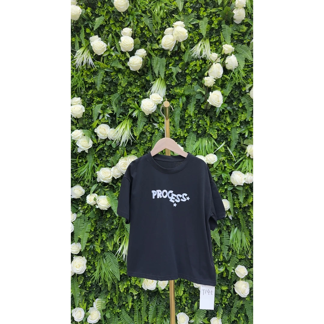 品牌高端透气纯棉字母印花T恤【大童-青少年】短袖【130-170】——T145