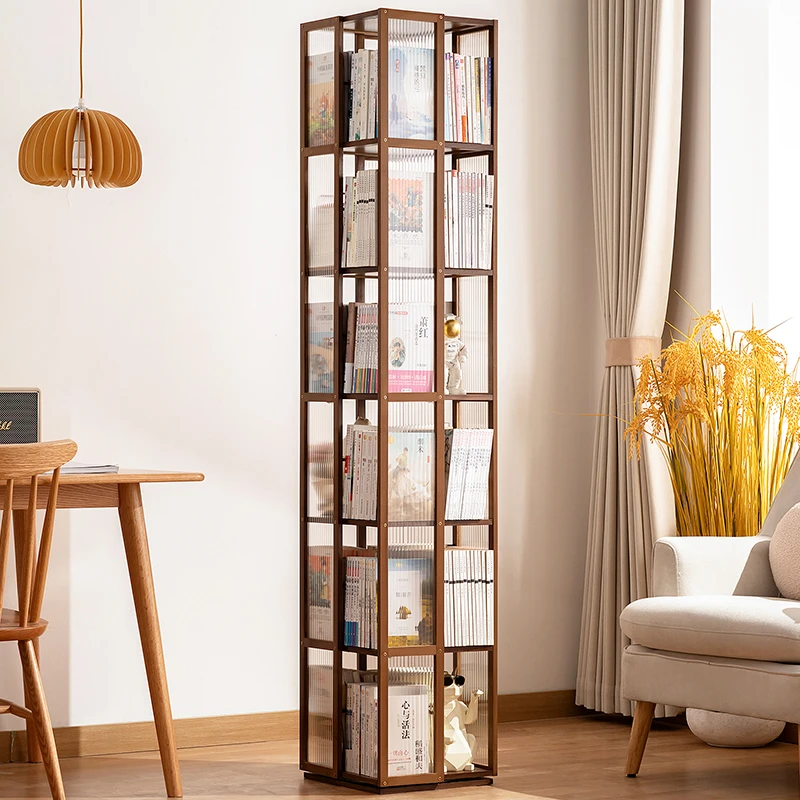 旋转书架360度移动多层放书置物架书柜子家用儿童客厅简易靠墙