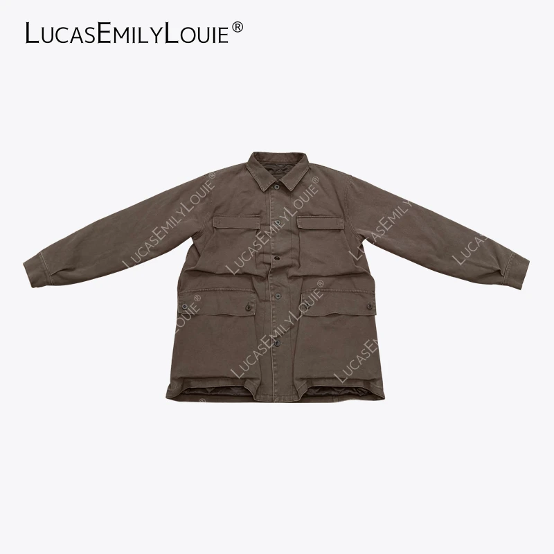 LUCASEMILYLOUIE欢姐0220做旧褶皱多口袋工装夹克棉外套2511147