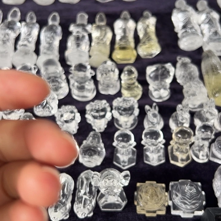 白水晶发财猫直高30毫米未镶嵌水晶