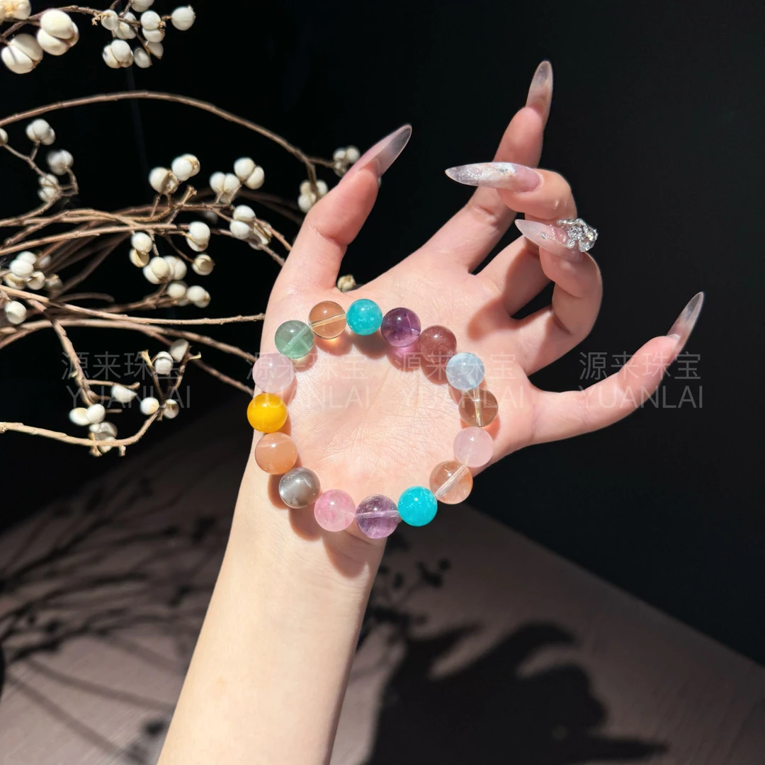 YYZ312*碎梦*天然水晶蔷薇辉萤石手串