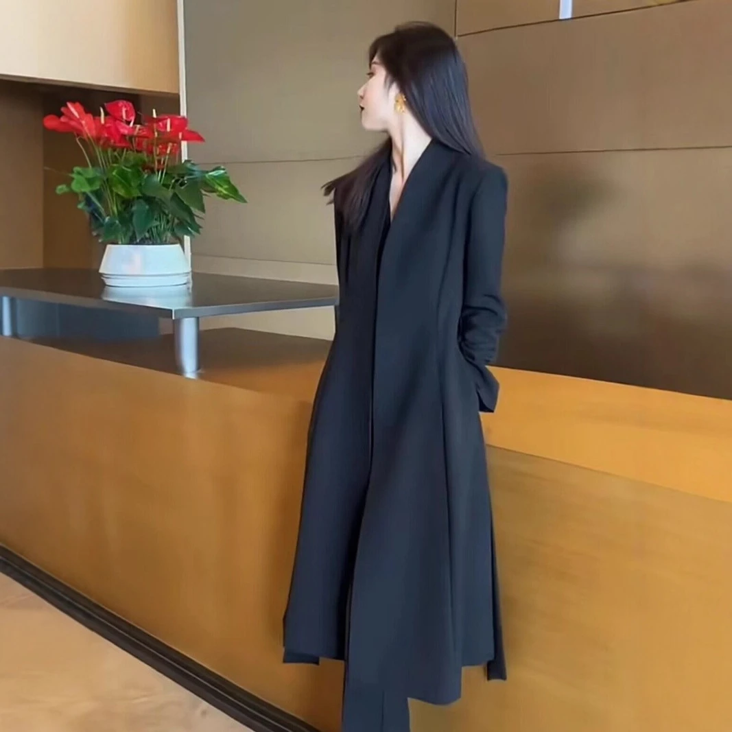 秋季新款网红大码女装过膝风衣外套胖mm收腰显瘦大衣200斤胖妹妹