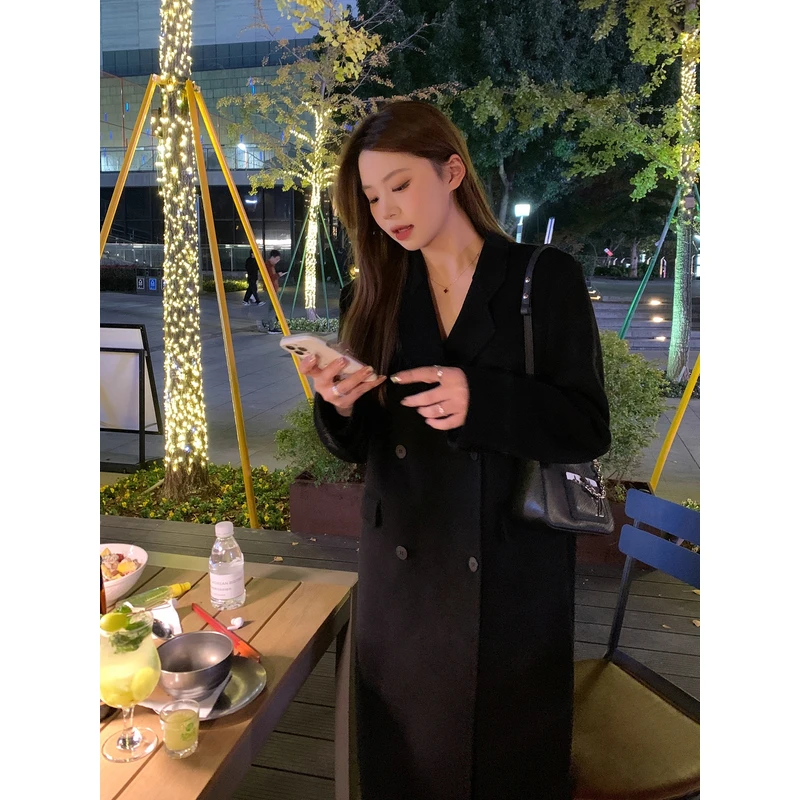 【ALINDM年中大清仓】毛呢西装外套200斤正肩大衣女AS25067