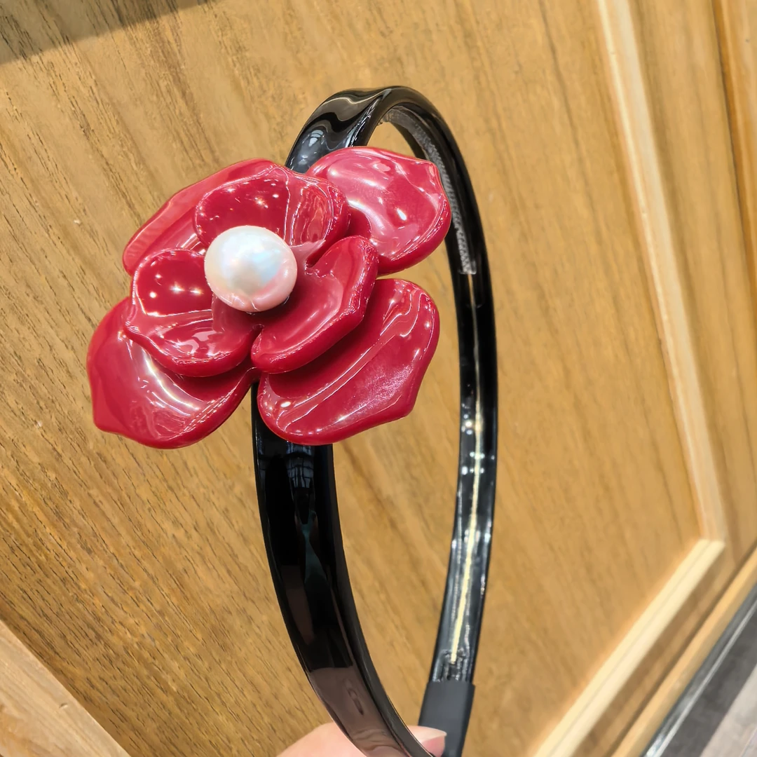 D284红色花花高级款酸酸发箍