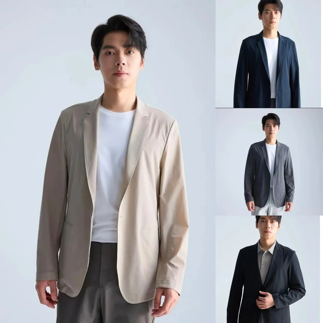 利郎男士休闲时尚简约纯色空调服单西