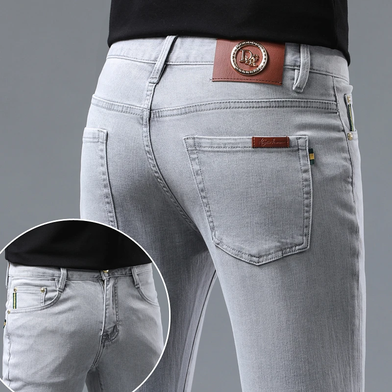天丝高端轻奢牛仔裤男款爆款2025新款高档薄款修身直筒户外长裤子