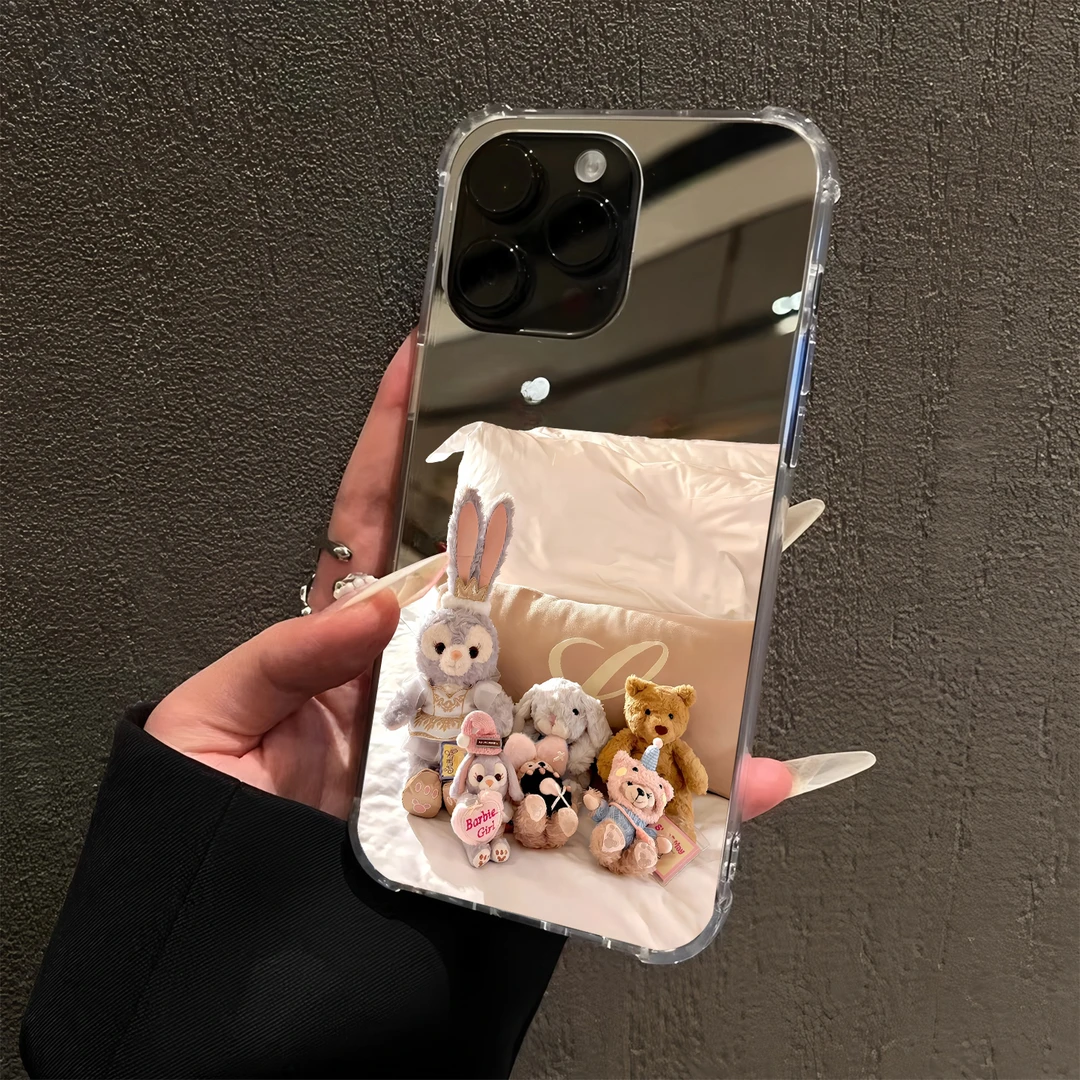 治愈可爱动物适用iPhone16苹果17promax手机壳镜面15星黛露14公仔