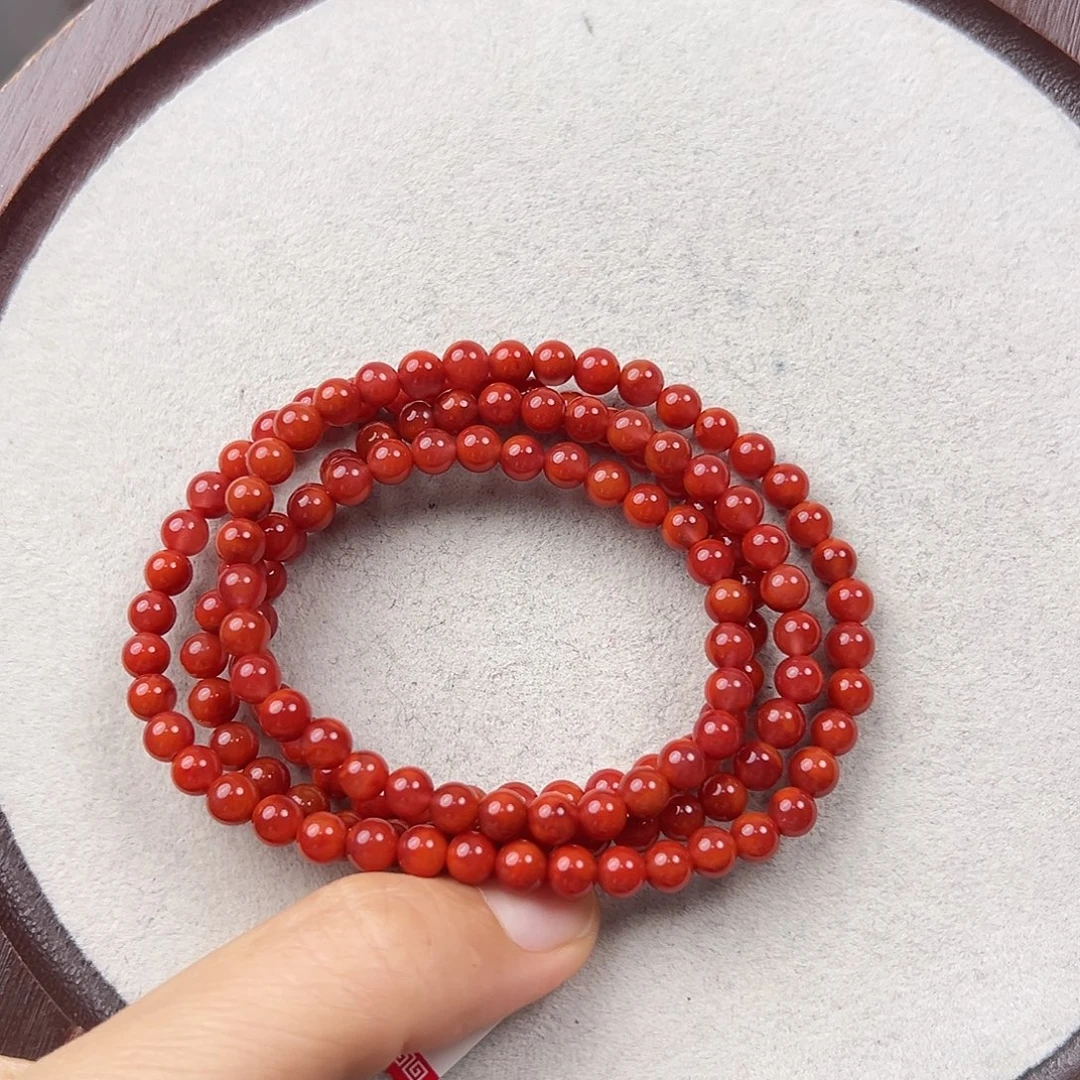 未镶嵌多圈南红玛瑙