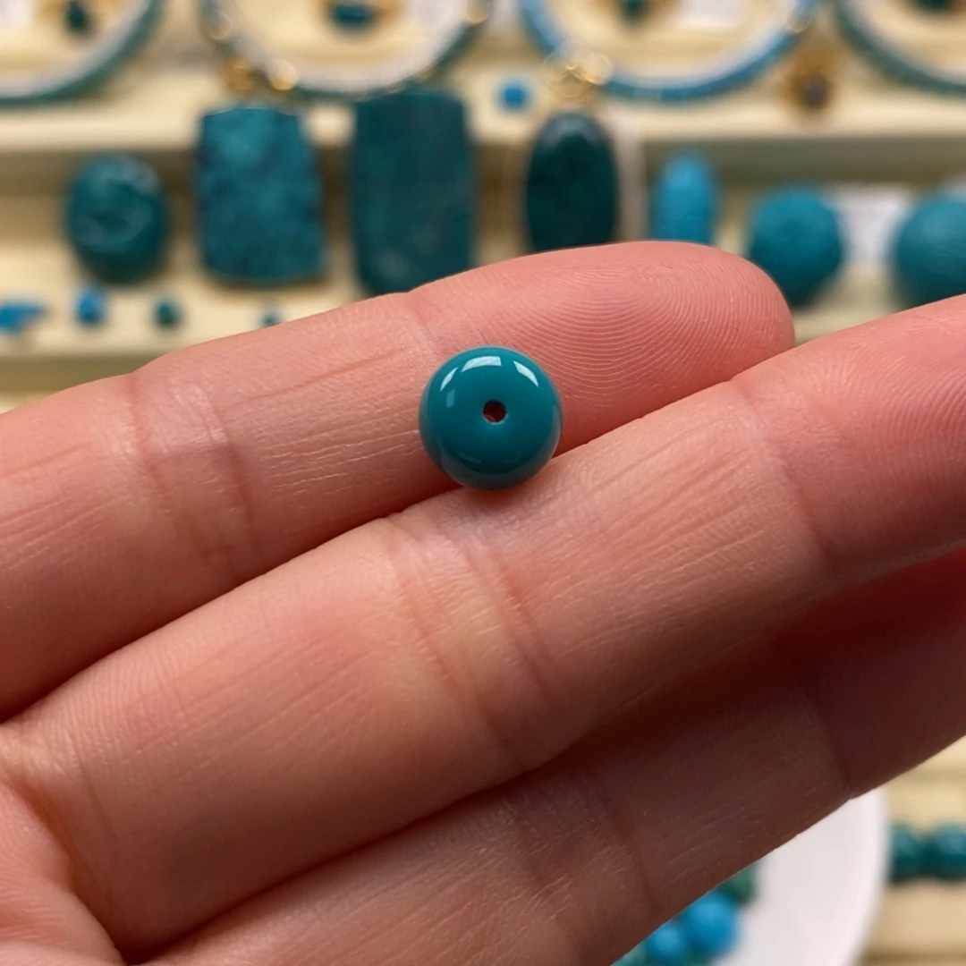 未镶嵌绿松石珠宝奇石直径8×5.7扣子微线福利款