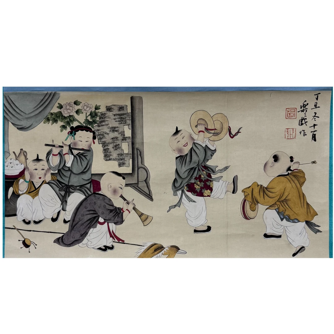 徐冬冬 款 人物立轴 55X30约1.48平尺