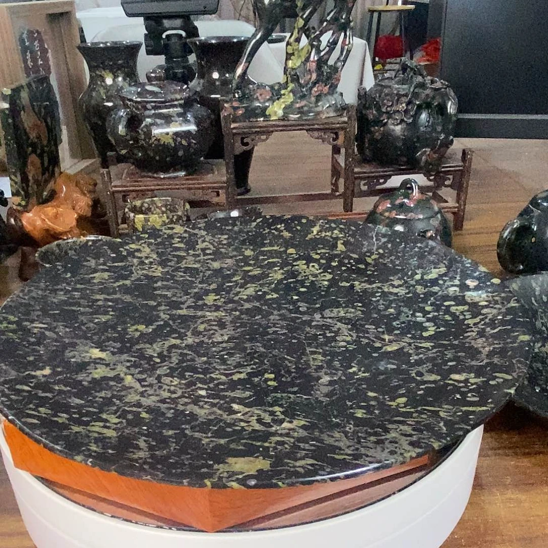 黑***刺奢上奢梅花玉茶壶摆件