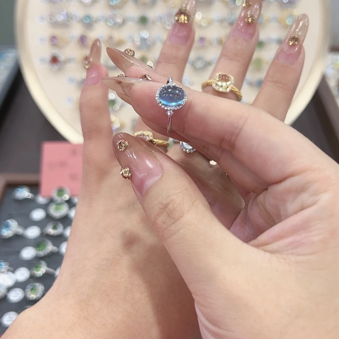 蛇纹石玉戒指银S925镶嵌我****会