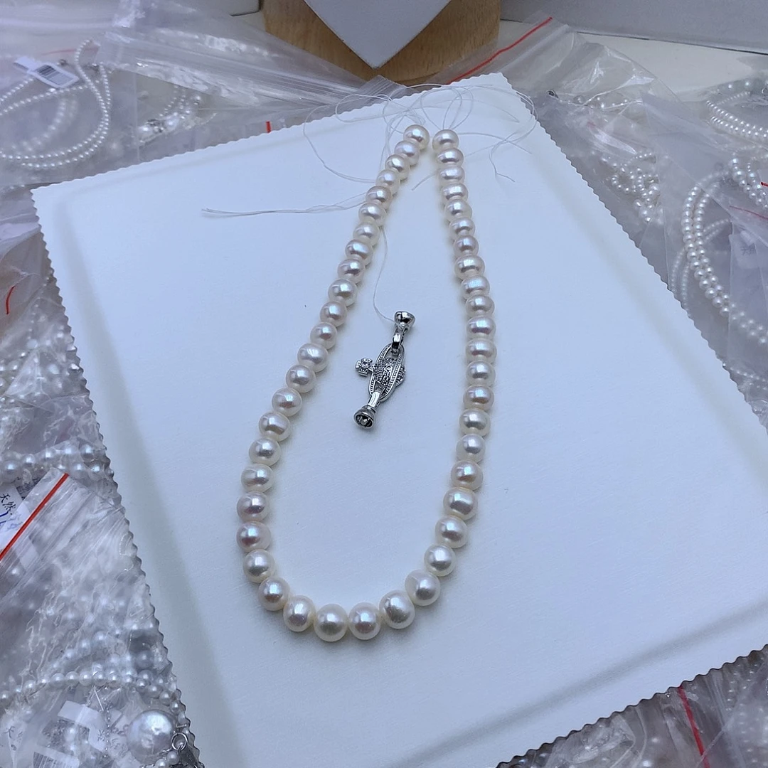 颈饰合金淡水珍珠
