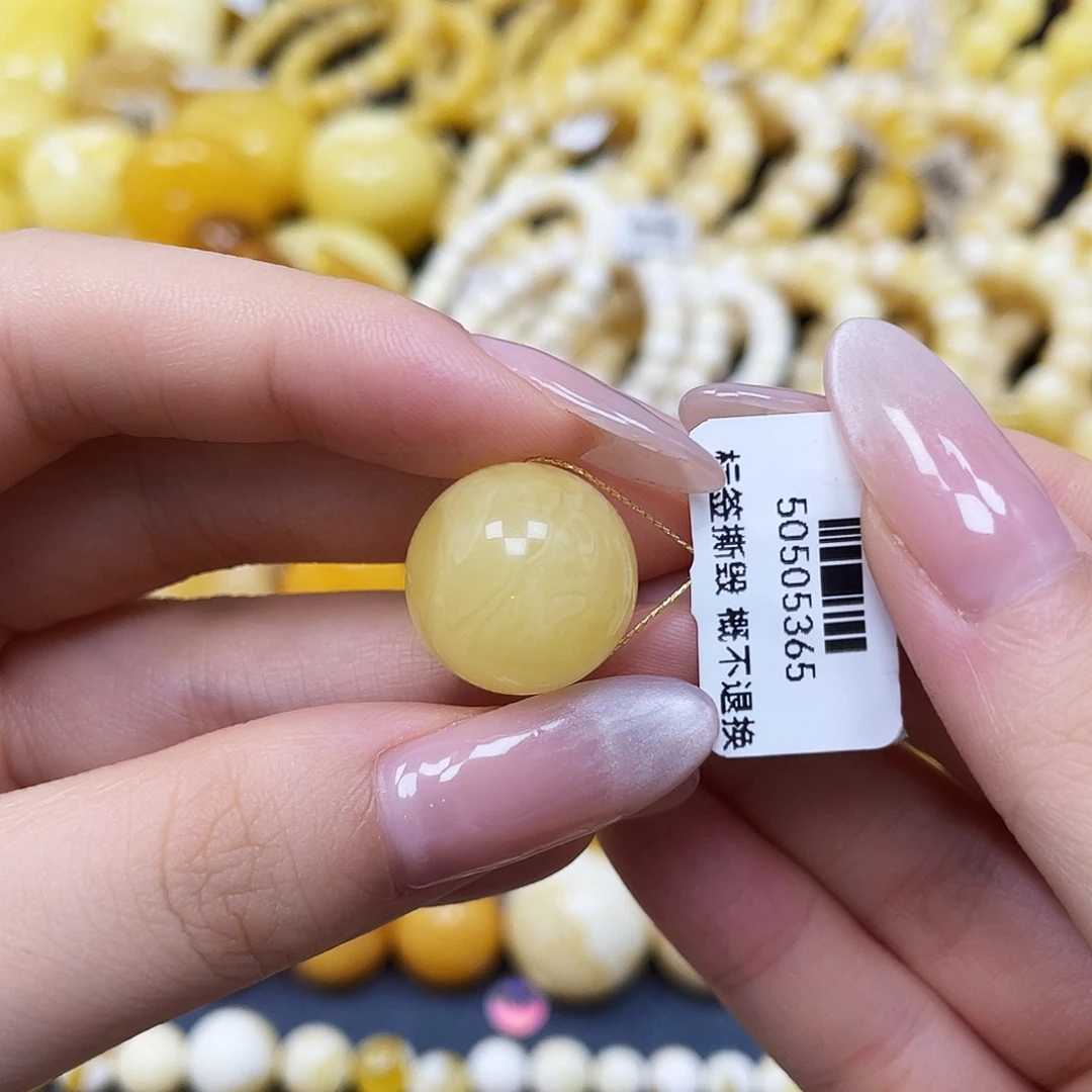 裸石蜜蜡未镶嵌圆珠16.8mm矿灰