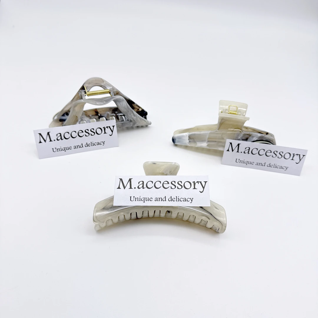 Mi33 韩版饰品 理石纹字母鲨鱼夹抓夹 Z060007