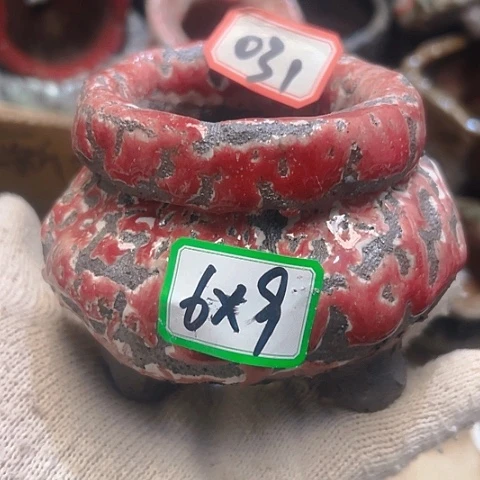 红陶粗陶花盆手工