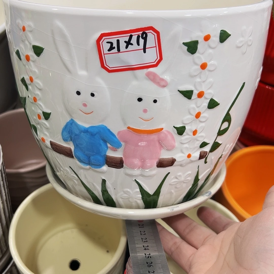 外贸尾单陶瓷花盆凑10米包邮